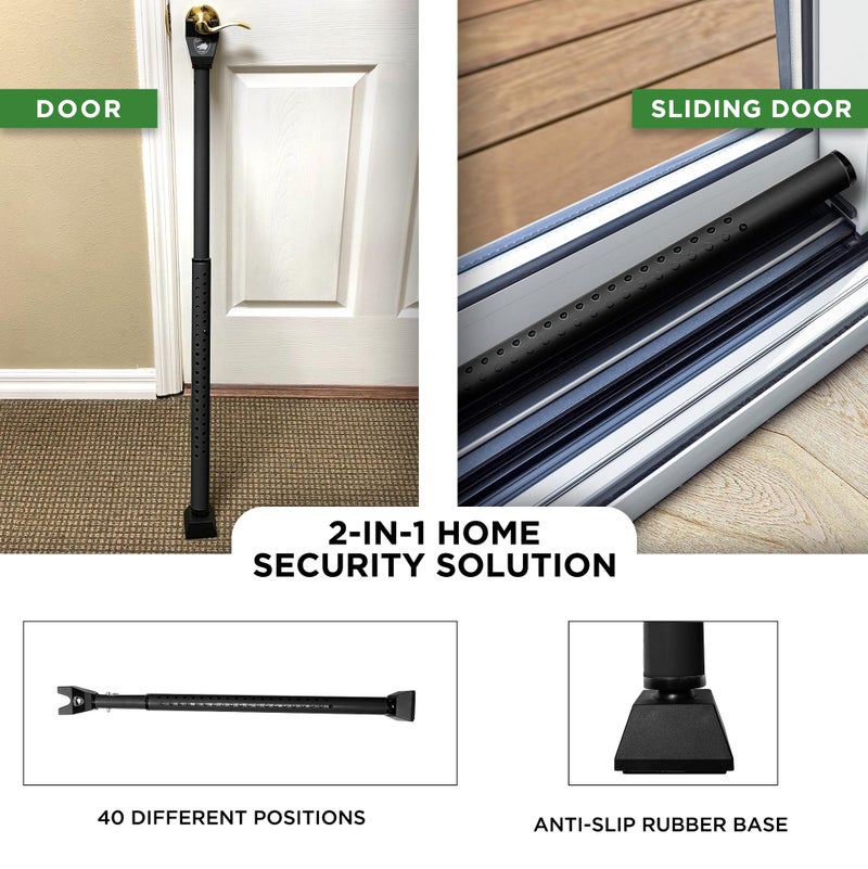 Guard Dog Security Sliding Door Security Bar, Door Jammer 2-in-1 Adjustable, Door Stoppers Security â€“ 40 Different Adjustments, by Guard Dog Security - Image 2